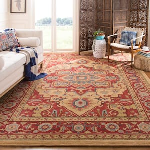 Mahal Red/Natural 9 ft. x 9 ft. Square Border Area Rug