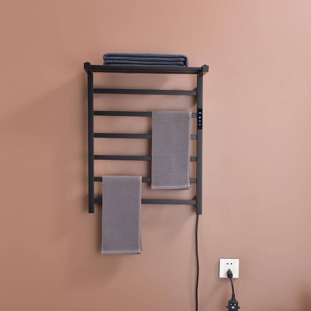 Foldable 9-Towel Holders Screw-In Plug-In and Hardwire Towel Warmer in ...