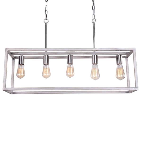 Warehouse of Tiffany Ginnie 11 in. 5-Light Indoor Chrome Chandelier with Light Kit