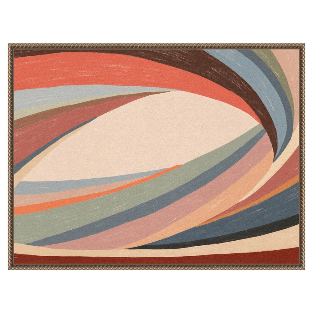 Retro Multicolor Beaded Framed Abstract Canvas Wall Art