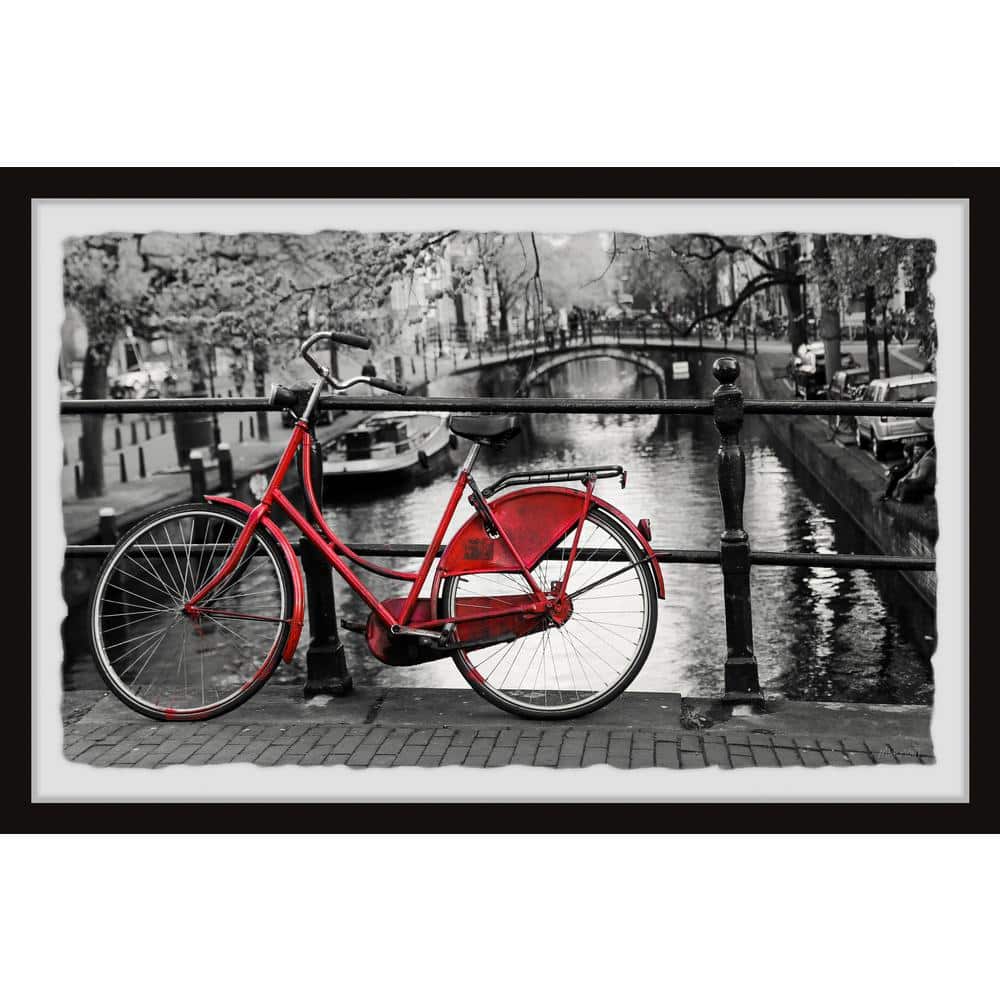 Red Bicycle on the Bridge by Marmont Hill Framed Architecture Art Print 30 