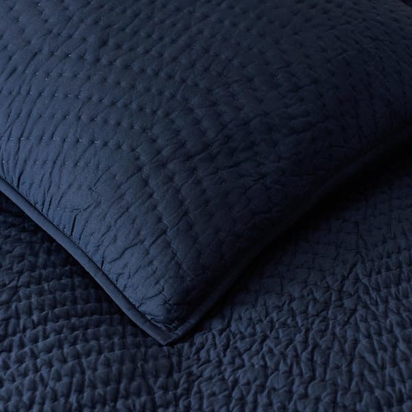 Company Midnight Blue Cotton Euro Quilted Sham