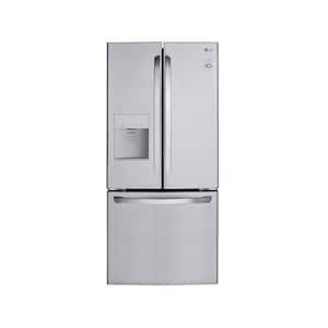 30 in. W 22 cu. ft. French Door Refrigerator with Water Dispenser in Stainless Steel