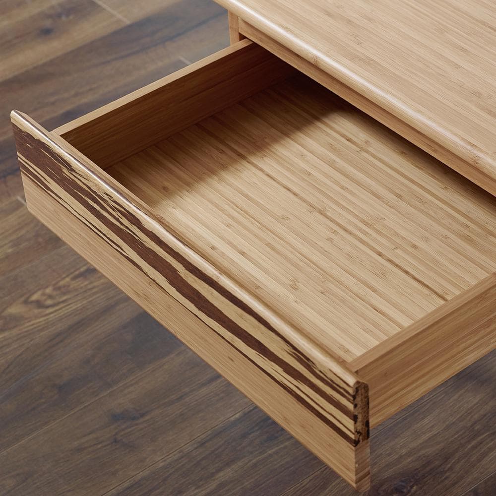 Azara Caramelized Bamboo Nightstand with Tiger Accents