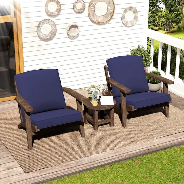 Unbranded 22 in. x 21 in. 2-Piece Deep Seating Outdoor Adirondack Chair Cushion in Navy