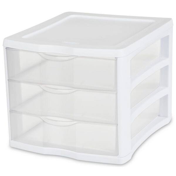 ClearView Compact Portable 3 Storage Drawer Organizer Cabinet, 12-Pack