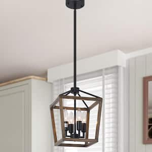 4-Light Rustic Farmhouse Farmhouse Lantern Hanging Pendant Light