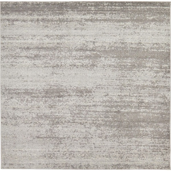 Unique Loom Del Mar Lucille Gray 8' 0 x 8' 0 Square Rug