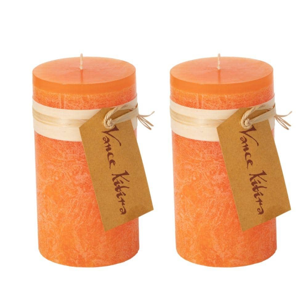 Have a question about Vance Kitira 6" Tangerine Timber Pillar Candles