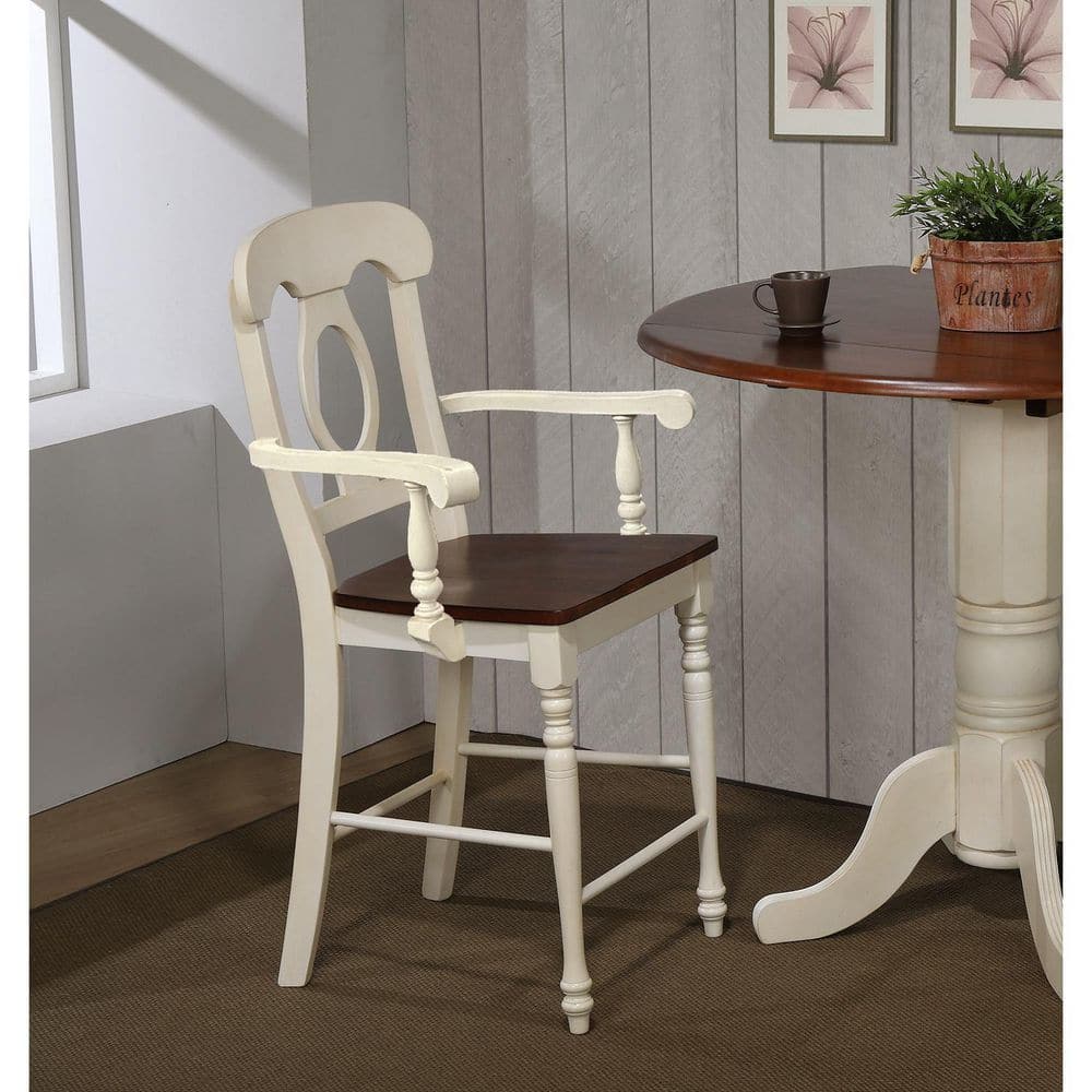 41.5 in.H White Finish Low Back Wood Frame Barstool Wood Seat Set of 2 price history on PriceWatchPro