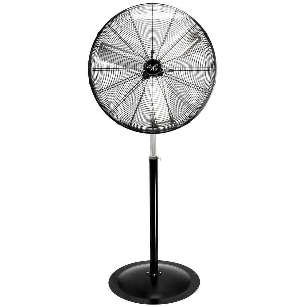 30 Inch Black Steel Industrial Oscillating Floor Fan