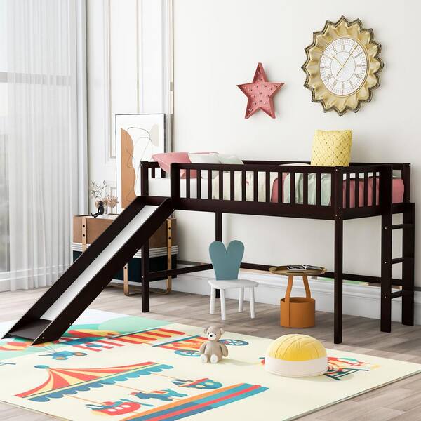 Girl twin loft store bed with slide