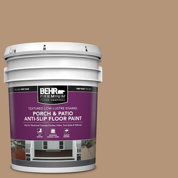 BEHR PREMIUM 5 gal. #280F-4 Burnt Almond Textured Low-Lustre Enamel Interior/Exterior Porch and Patio Anti-Slip Floor Paint