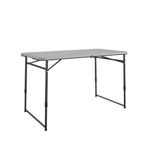 4 ft. Gray Fold-in-Half Portable Plastic Indoor/Outdoor Utility Table