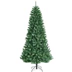 8 ft. Pre-Lit Artificial Christmas Tree Hinged Xmas Tree with 9 Lighting Modes