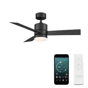 Axis 44 in. Smart Indoor/Outdoor 3-Blade Ceiling Fan Matte Black with 3000K LED and Remote Control