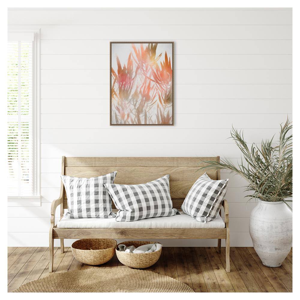 Beaded Gold Framed Abstract Botanic Canvas Wall Art 23 x 30