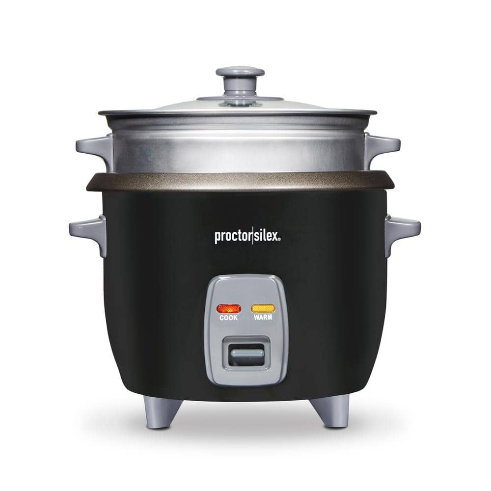 Proctor Silex 30-Cup Black Rice Cooker with Steamer and Accessories 37555 -  The Home Depot