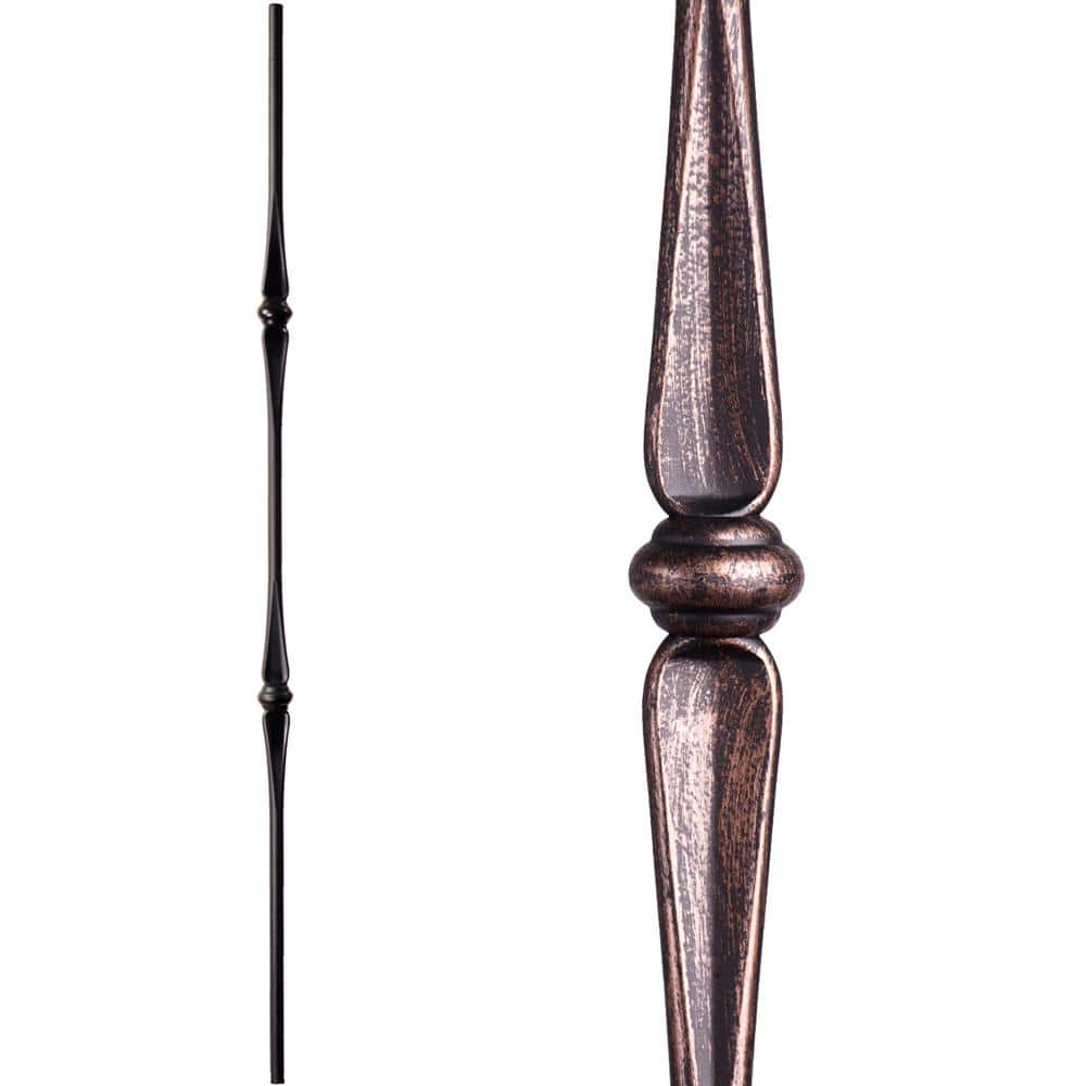Round 44 in. x 0.625 in. Oil Rubbed Bronze Double Knuckle Hollow Wrought Iron Baluster price history on PriceWatchPro
