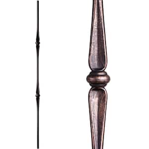 Round 44 in. x 0.625 in. Oil Rubbed Bronze Double Knuckle Hollow Wrought Iron Baluster