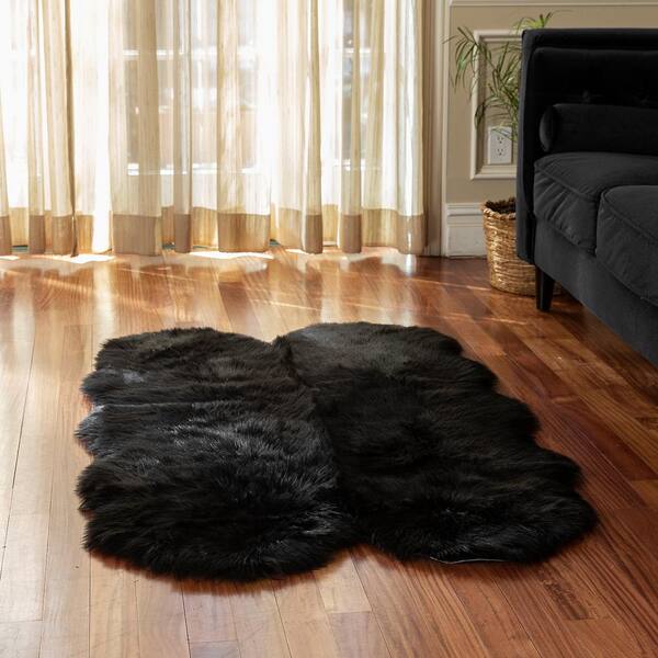 Walk on Me Gray 6 ft. x 9 ft. Faux Fur Luxuriously Soft and Eco Friendly Area Rug