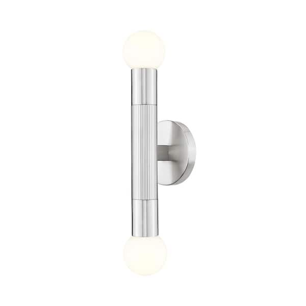 Stari 2 Light Brushed Nickel Wall Sconce with No Shade
