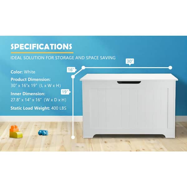 White plastic storage outlet bench