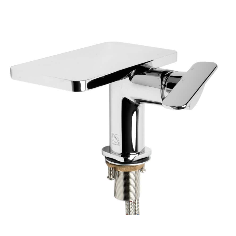 Polished Chrome Single-Lever Bathroom Faucet with Shelf Spout