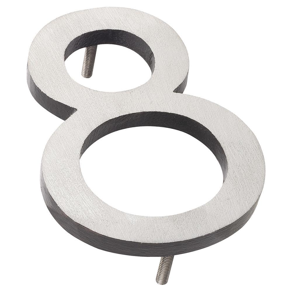 10 in. Satin Nickel/Black 2 Tone Aluminum Floating or Flat Modern House Number 8 price history on PriceWatchPro