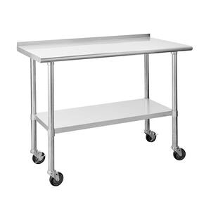 VEVOR Stainless Steel Prep Table 48 x 18 x 33.7 in. BBQ Prep Table with ...