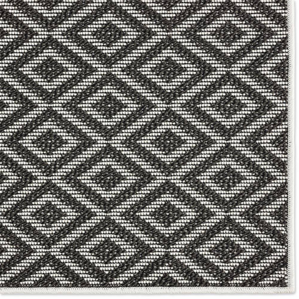 Charcoal and Cream Diamond Synthetic 6' x 9' Area Rug