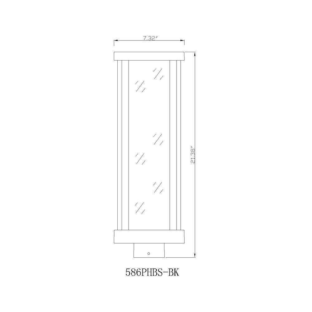 Glenwood Black Aluminum and Glass Outdoor Post Light