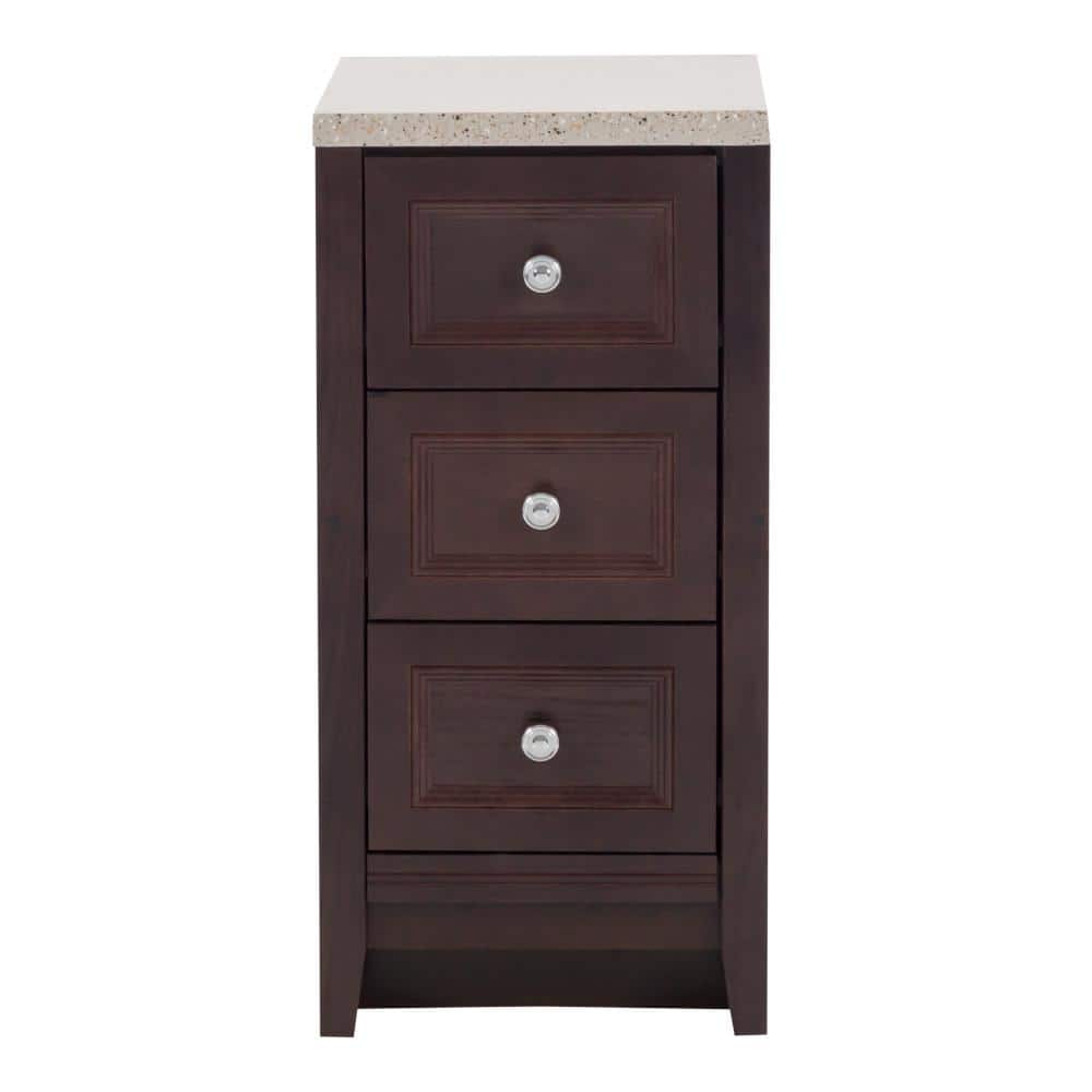 Glacier Bay MLT14P2-CH Chocolate Drawer Base w/Solid Vanity Top  Caramel