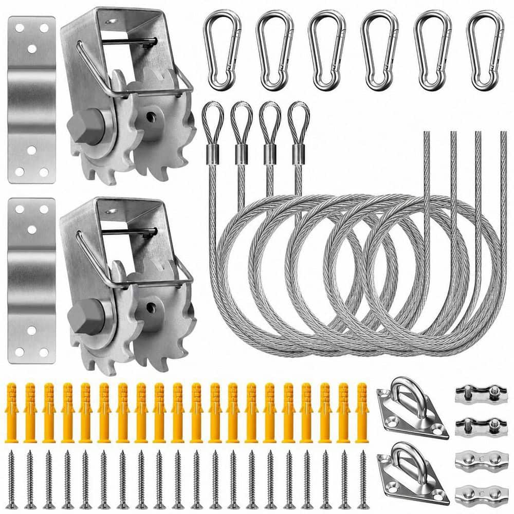 Sun Shade Sail Hardware Kit, 60 Piece Winch Set, Stainless Steel Installation Accessories, Anti Rust Fixing Parts price history on PriceWatchPro