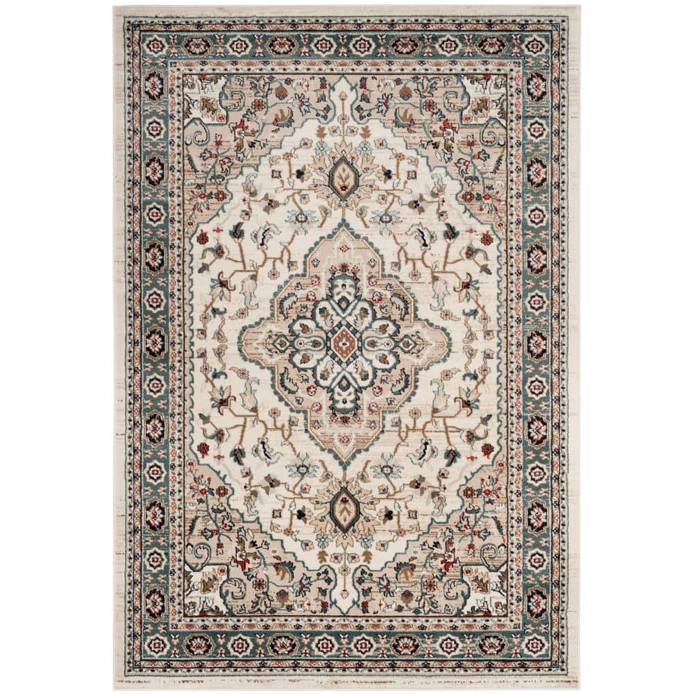 SAFAVIEH Lyndhurst Cream/Beige 4 ft. x 6 ft. Border Area Rug Safavieh's Lyndhurst collection offers the beauty and painstaking detail of traditional Persian and European styles with the ease of polypropylene. With a symphony of floral, vines and latticework detailing, these beautiful rugs bring warmth and life to the room of your choice. This is a great addition to your home whether in the country side or busy city. Color: Cream/Beige.
