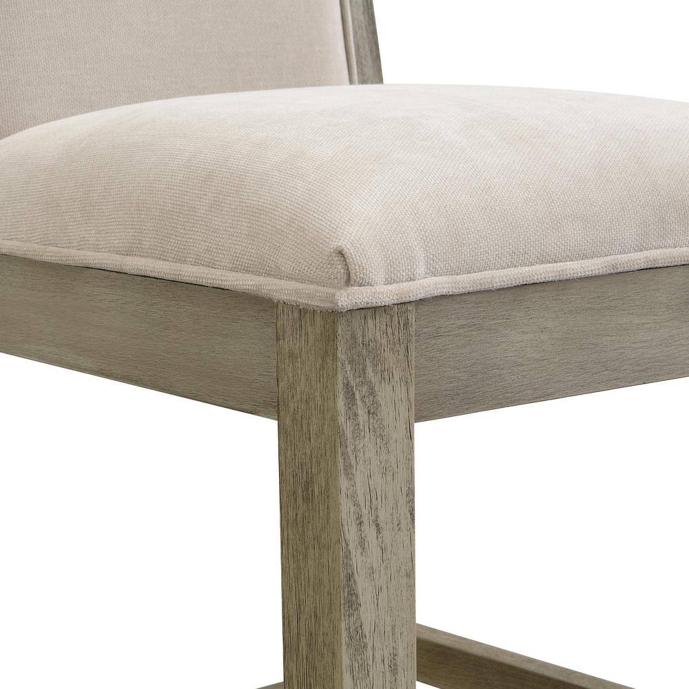 Kyrren Grey and Beige Upholstered Wood Counter Stools, Set of 2