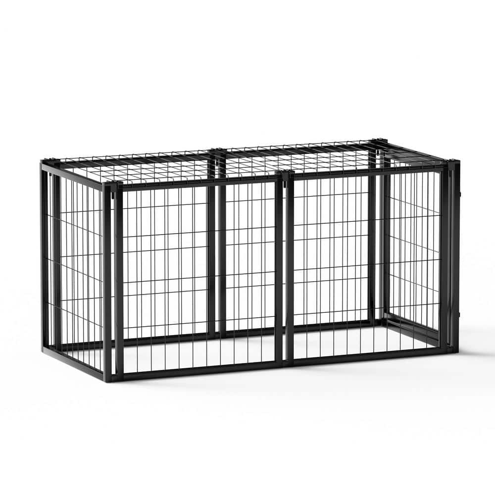47.2 in. L x 22 in. W x 24 in. H Dog Kennel for Small Medium Dogs, Puppy Dog Playpen with Top, Pet Cage, Black price history on PriceWatchPro