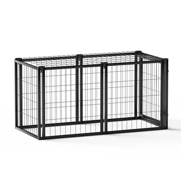 maocao hoom 47.2 in. L x 22 in. W x 24 in. H Dog Kennel for Small Medium Dogs, Puppy Dog Playpen with Top, Pet Cage, Black