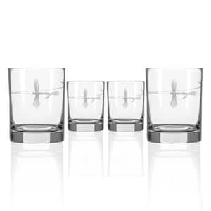 Fly Fishing 13 oz. Double Old Fashioned Whiskey Glasses - Set of 4