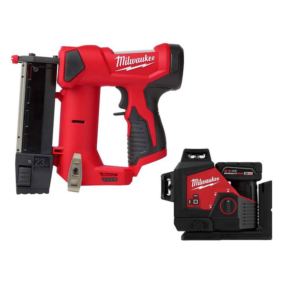 Milwaukee M12 12-Volt 23-Gauge Lithium-Ion Cordless Pin Nailer W/M12 ...