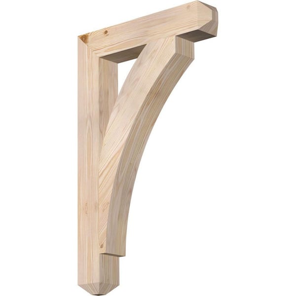 Ekena Millwork 3.5 in. x 32 in. x 20 in. Douglas Fir Thorton Craftsman Smooth Bracket