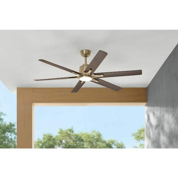 Home Decorators Collection Kensgrove II 60 in. Smart Indoor/Outdoor Gold Ceiling Fan with Adjustable White with Remote Included Powered by Hubspace