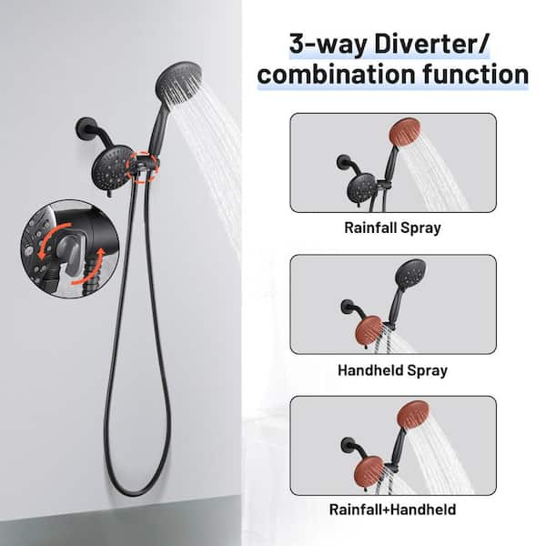 Heemli 4.7 in. Single Handle 5-Spray Shower Faucet Kit Handheld