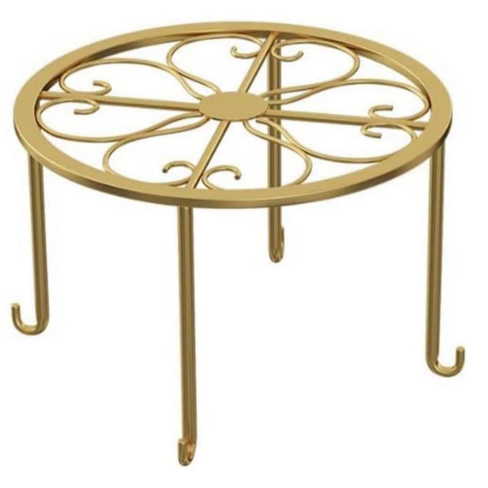1-Tier Gold Metal Plant Stand (9.4 in. H W x 5.1 in. H) L0D9GXRZ8V
