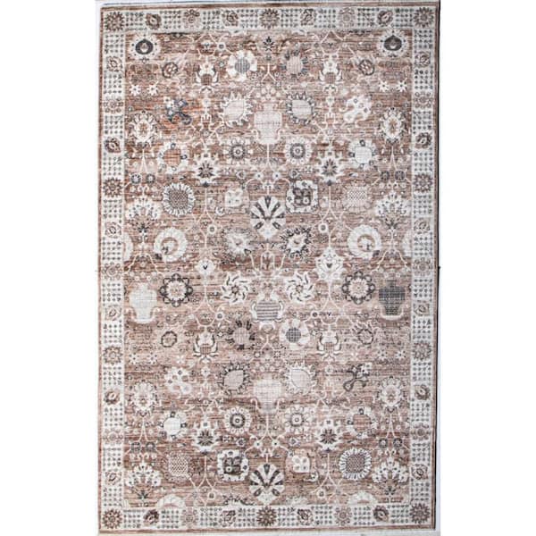 BASHIAN Legacy Dusty Rose 8 ft. x 10 ft. Floral Transitional Area Rug