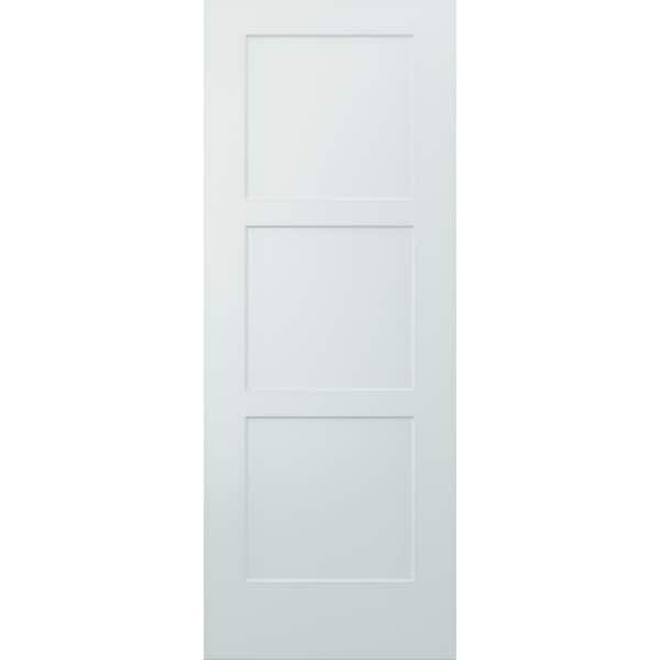JELD-WEN 30 in. x 80 in. Birkdale Light Gray Paint Smooth Solid Core Molded Composite Interior Door Slab