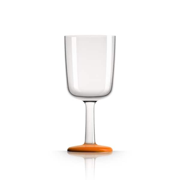 Palm Outdoor Australia Marc Newson Non-slip Forever-unbreakable 10 oz. Wine Glass Tritan with Orange Non-Slip Base (2-Pack)