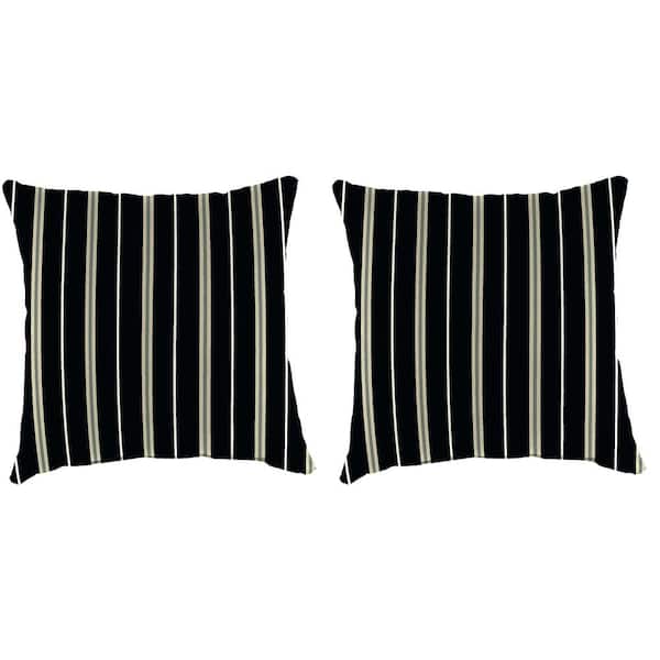 Jordan Manufacturing 18 in. L x 18 in. W x 4 in. T Square Outdoor Throw Pillow in Platt Ink (2-Pack)