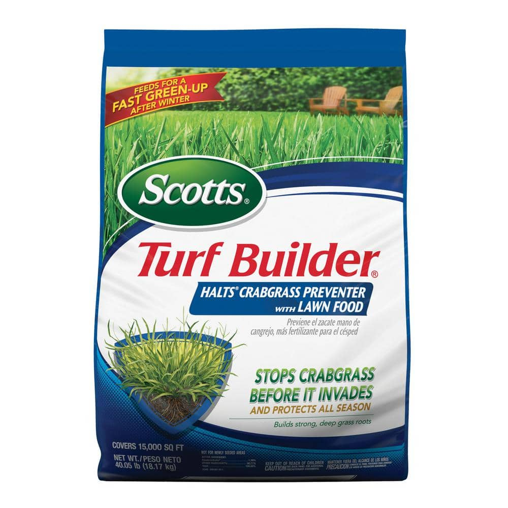 Scotts Turf Builder 40.05 lbs. 15,000 sq. ft. Halts Crabgrass Preventer ...