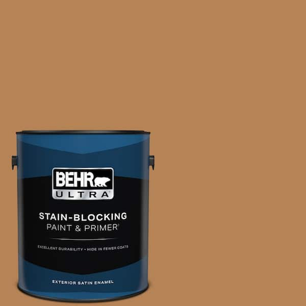 BEHR ULTRA 1 gal. #S250-5 Roasted Cashew Satin Enamel Exterior Paint & Primer